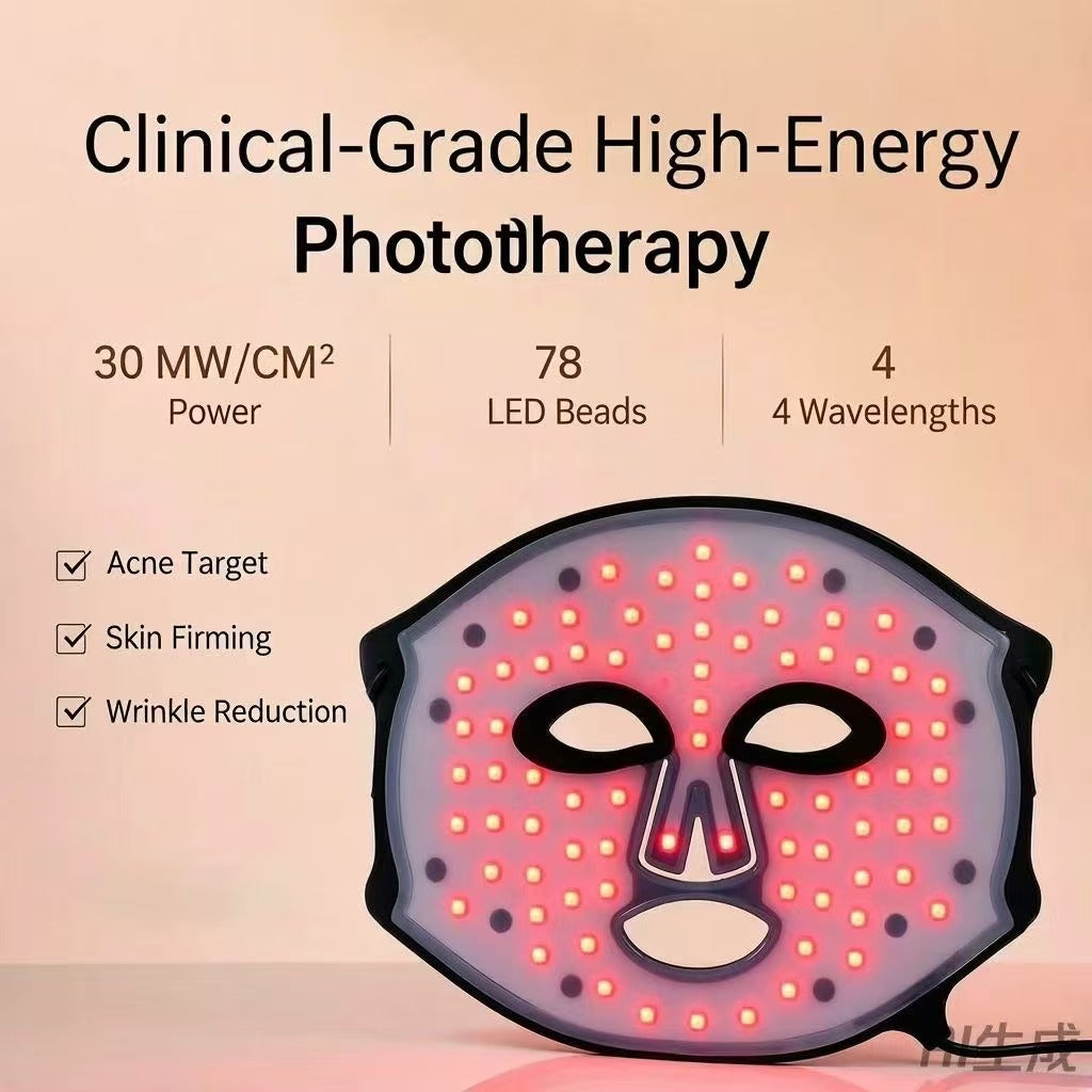 AuraGlow 4-in-1 LED Light Therapy Face Mask