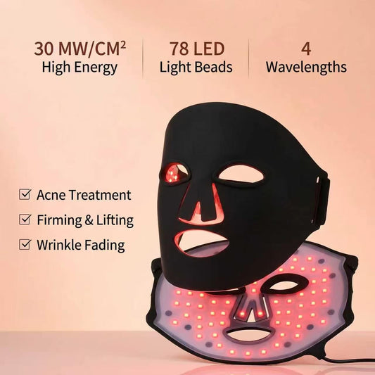 Masque Facial AuraGlow 4-en-1 de Thérapie par Lumière LED
