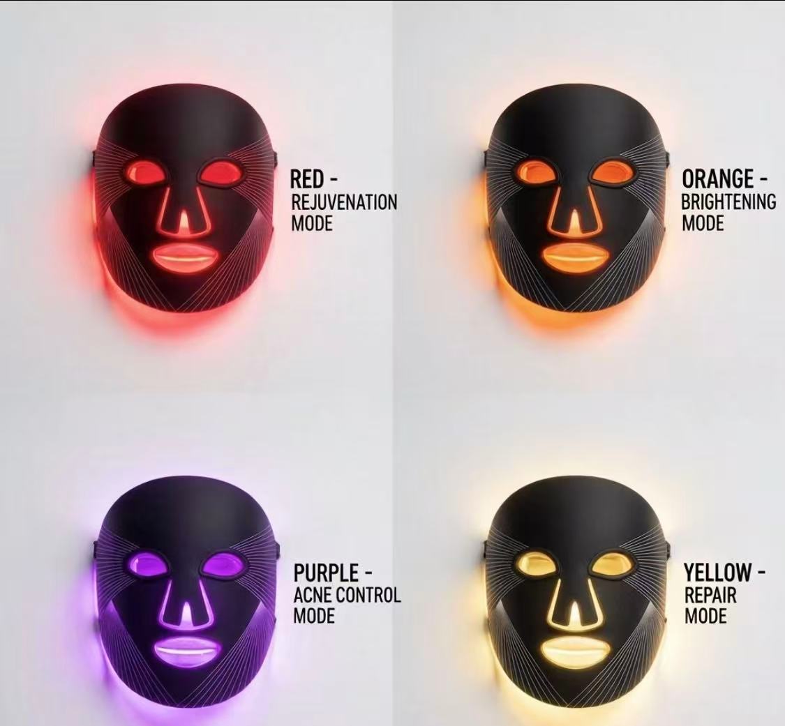 AuraGlow 4-in-1 LED Light Therapy Face Mask