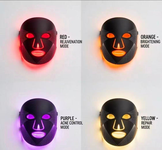 Masque Facial AuraGlow 4-en-1 de Thérapie par Lumière LED